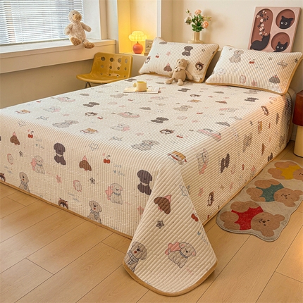 2024新款全棉卡通印花宝宝绒双拼床盖床垫童趣