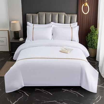 91家纺网 家纺一手货源 找家纺 （总）三俏家纺 2025新款星级酒店宾馆民宿四件套100克平纹加厚酒店布草