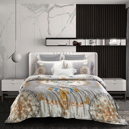 91家纺网 家纺一手货源 找家纺 （总）赫本真丝馆（珍丝纺） 2025新款真丝天丝交织双丝四件套