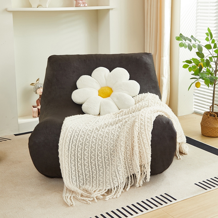 91家纺网 家纺一手货源 找家纺 2024新款防水皮革懒人沙发套 黑色