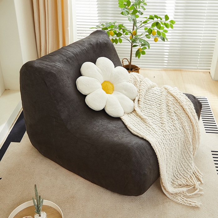 91家纺网 家纺一手货源 找家纺 2024新款防水皮革懒人沙发套 黑色