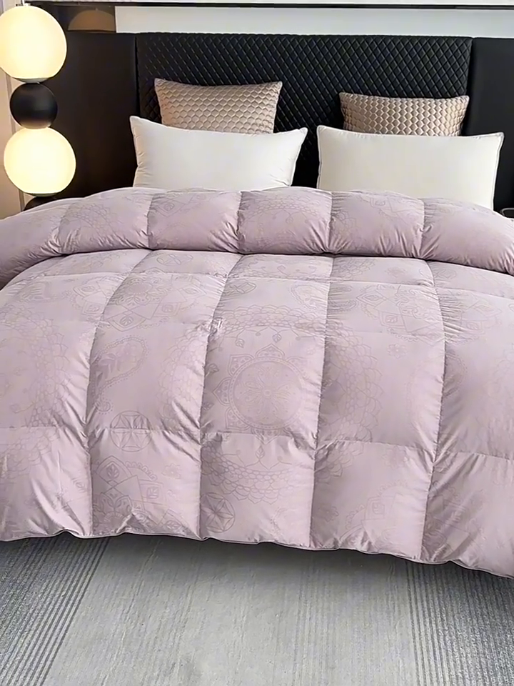 91家纺网 家纺一手货源 找家纺 （总）羽绒被壳自充绒内胆套半成品鹅绒提花被套专用被罩自制面料单层被