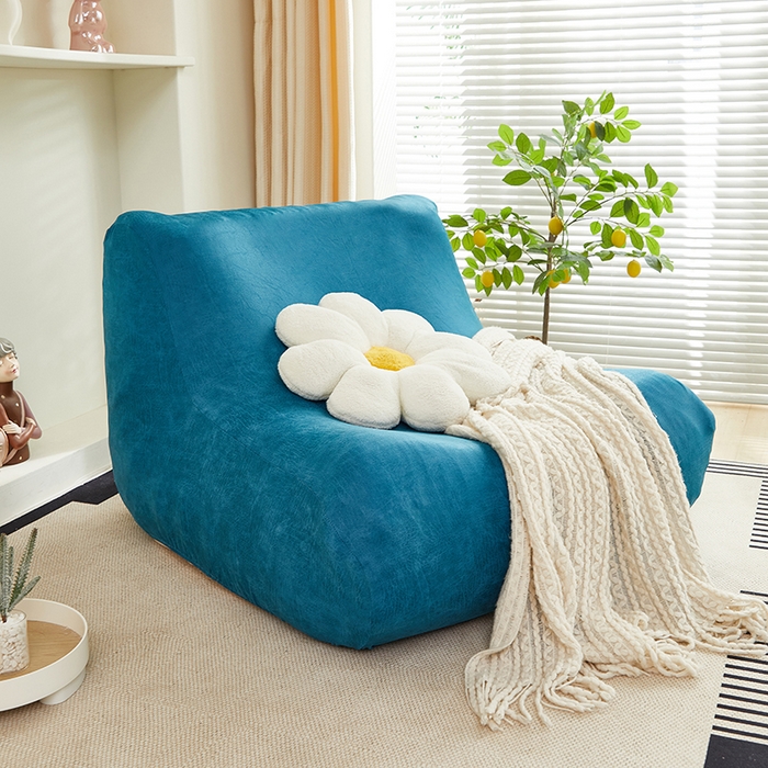 91家纺网 家纺一手货源 找家纺 2024新款防水皮革懒人沙发套 衫绿