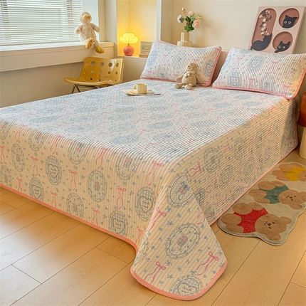 2024新款全棉卡通印花宝宝绒双拼床盖床垫情缘
