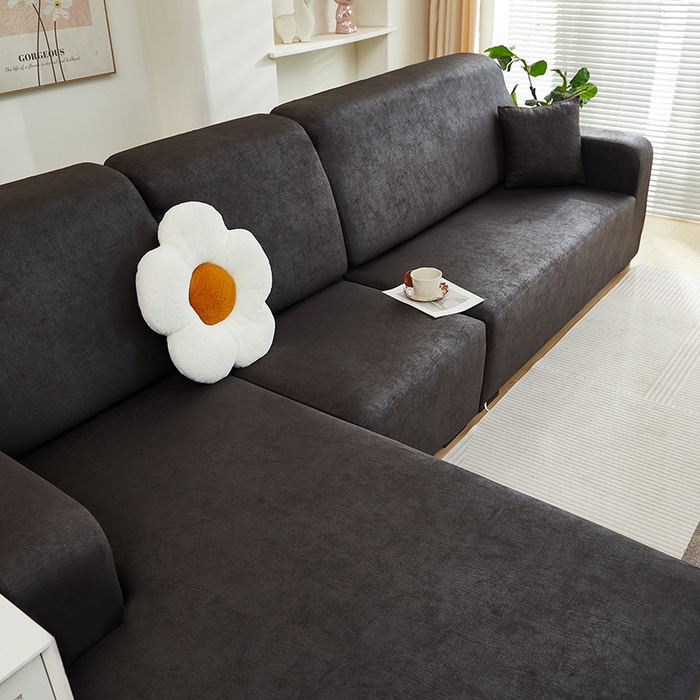 91家纺网 家纺一手货源 找家纺 2024新款防水皮革全包沙发套松紧款 黑色