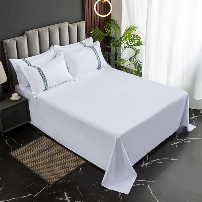 91家纺网 家纺一手货源 找家纺 三俏家纺 2024新款星级酒店140克斜纹加厚四件套 金叶兰-140克斜纹加厚