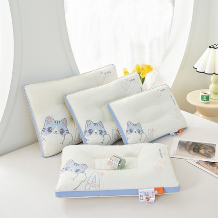 91家纺网 家纺一手货源 找家纺 （总）织布人 2024新款枕芯A类全棉猫猫SPA亲子枕头儿童学生成人家用枕芯