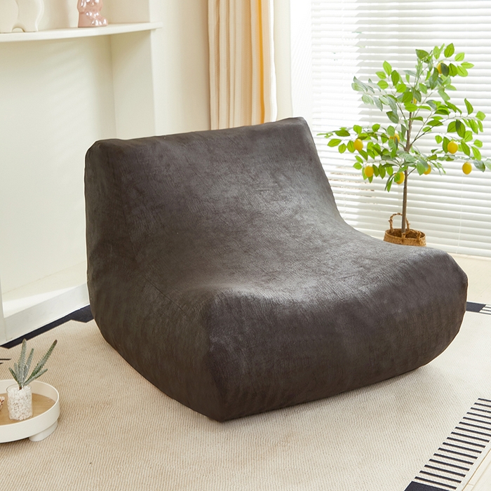 91家纺网 家纺一手货源 找家纺 2024新款防水皮革懒人沙发套 黑色