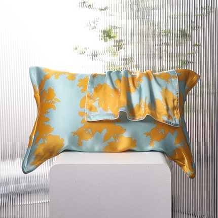 2024新款真丝天丝数码印花枕套 活力双彩