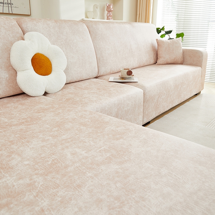 91家纺网 家纺一手货源 找家纺 2024新款防水皮革全包沙发套松紧款 米驼