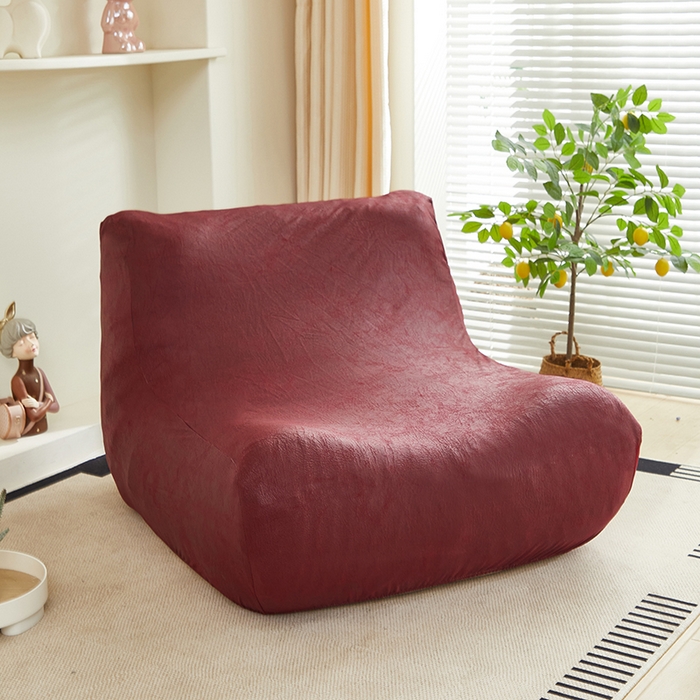 91家纺网 家纺一手货源 找家纺 2024新款防水皮革懒人沙发套 酒红