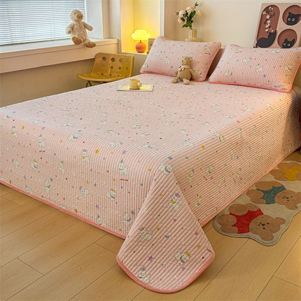 2024新款全棉卡通印花宝宝绒双拼床盖床垫小公主