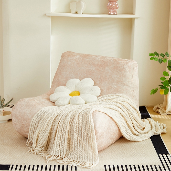 91家纺网 家纺一手货源 找家纺 2024新款防水皮革懒人沙发套 米驼色