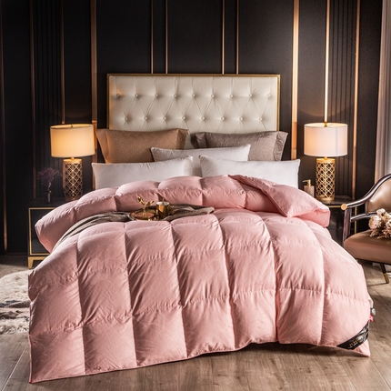 91家纺网 家纺一手货源 找家纺 （总）厂家100支全棉贡缎大提花双层鹅绒被壳 防钻绒羽绒被半成品内胆芯