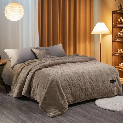 91家纺网 家纺一手货源 找家纺 (总)2025丹兰拉舍尔毛毯仿皮草云毯双人大红婚庆毯子11斤