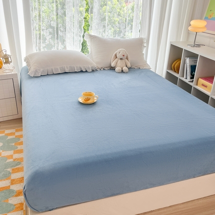 91家纺网 家纺一手货源 找家纺 （总）青螺家纺 2024新款加厚200克高克重保暖爆款纯色床单床笠单品直播礼品