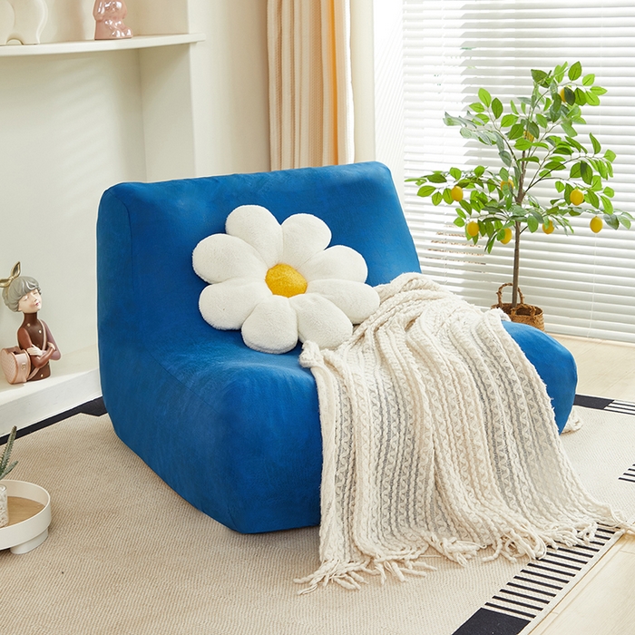 91家纺网 家纺一手货源 找家纺 2024新款防水皮革懒人沙发套 海蓝