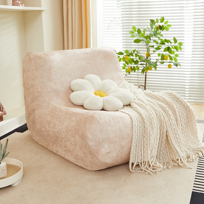 91家纺网 家纺一手货源 找家纺 2024新款防水皮革懒人沙发套 米驼色