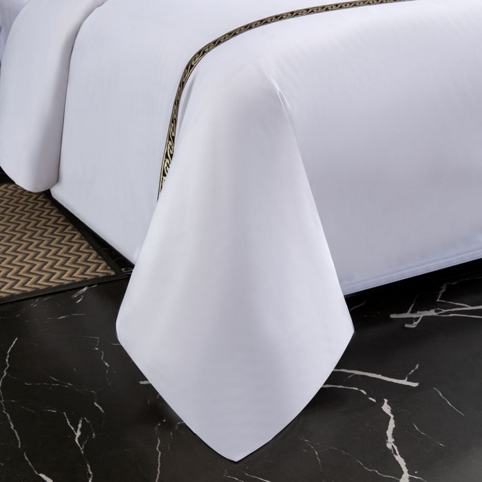 91家纺网 家纺一手货源 找家纺 三俏家纺 2024新款星级酒店140克斜纹加厚四件套 复古咖-140克斜纹加厚