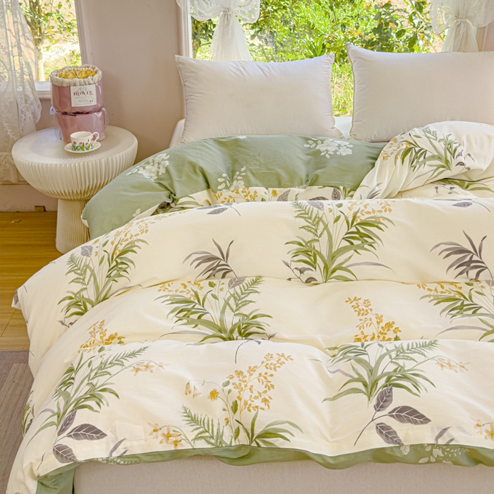 91家纺网 家纺一手货源 找家纺 2024新款ins风全棉印花单品被套清风絮语