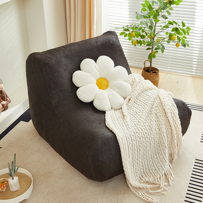 91家纺网 家纺一手货源 找家纺 2024新款防水皮革懒人沙发套 黑色