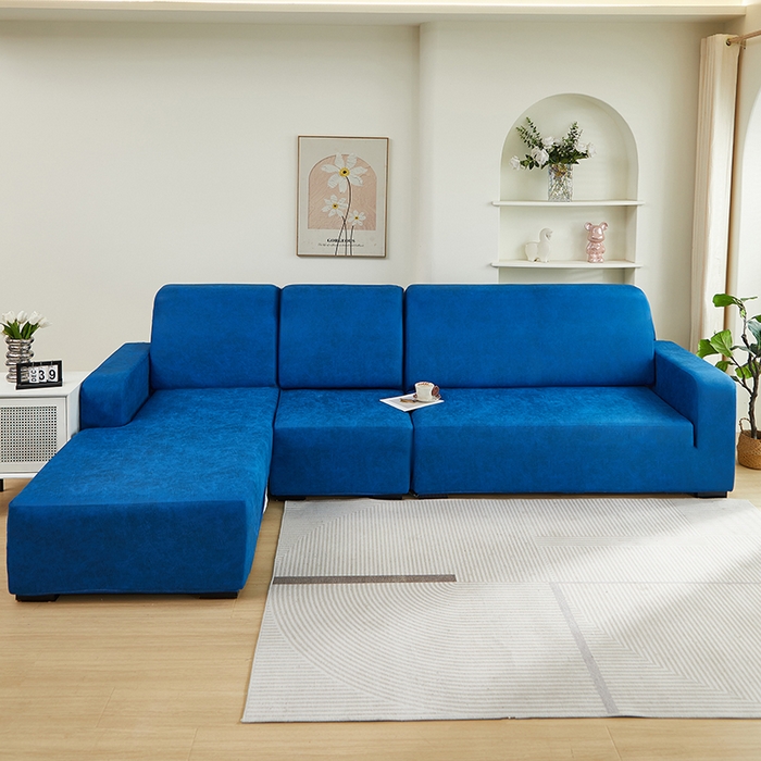 91家纺网 家纺一手货源 找家纺 2024新款防水皮革全包沙发套松紧款 海蓝