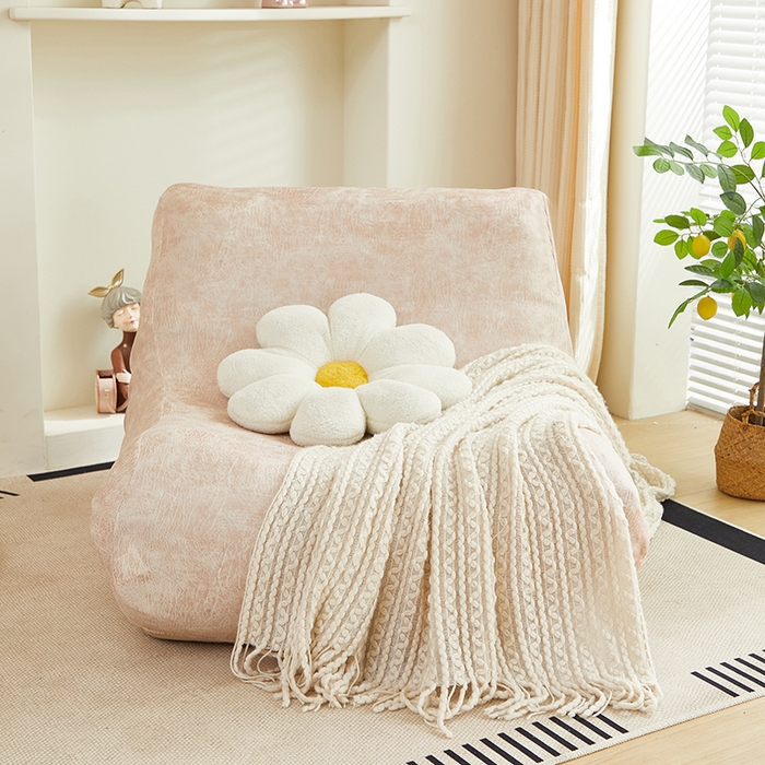 91家纺网 家纺一手货源 找家纺 2024新款防水皮革懒人沙发套 米驼色