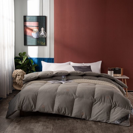 （总）80支全棉羽绒被剪花被壳自充绒半成品双层大提花防钻绒被芯内胆被