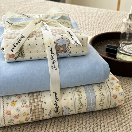 91家纺网 家纺一手货源 找家纺 （总）一比一家纺 2025新款全棉母婴级抗菌有氧全棉双层纱亲肤全棉小清新印花三件套四件套