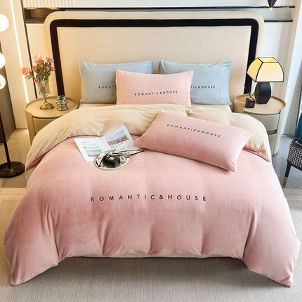 91家纺网 家纺一手货源 找家纺 （总）皇谱家纺 2024新款牛奶绒刺绣四件套