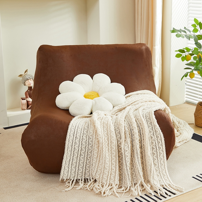 91家纺网 家纺一手货源 找家纺 2024新款防水皮革懒人沙发套 深咖