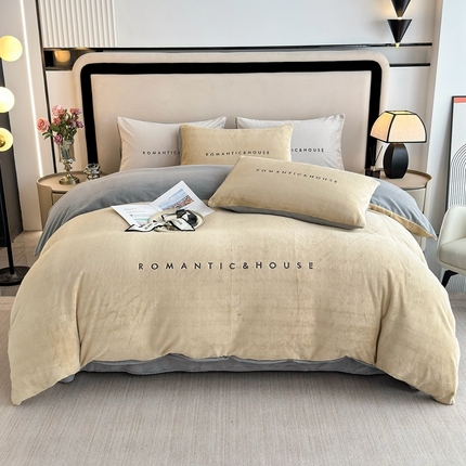 91家纺网 家纺一手货源 找家纺 （总）皇谱家纺 2024新款牛奶绒刺绣四件套