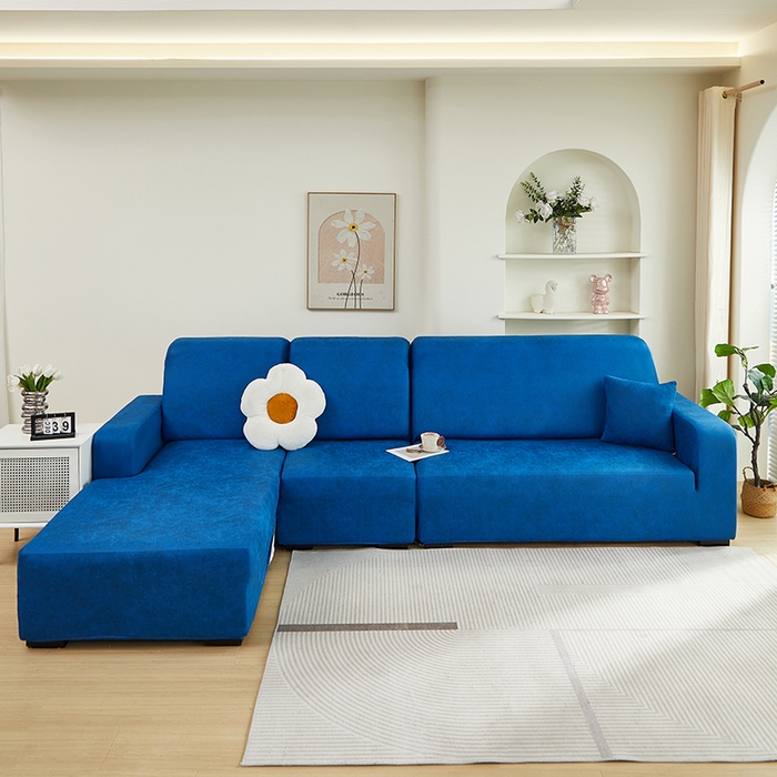 91家纺网 家纺一手货源 找家纺 2024新款防水皮革全包沙发套松紧款 海蓝