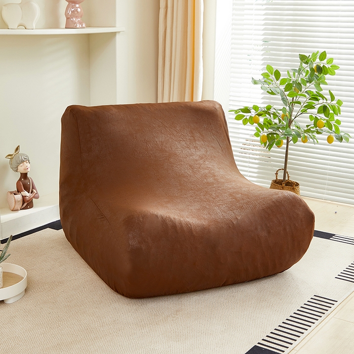 91家纺网 家纺一手货源 找家纺 2024新款防水皮革懒人沙发套 深咖