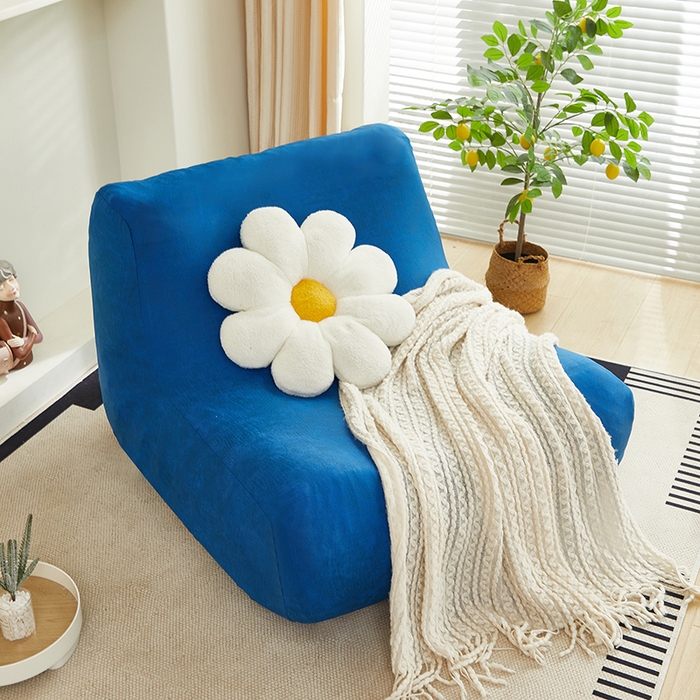 91家纺网 家纺一手货源 找家纺 2024新款防水皮革懒人沙发套 海蓝