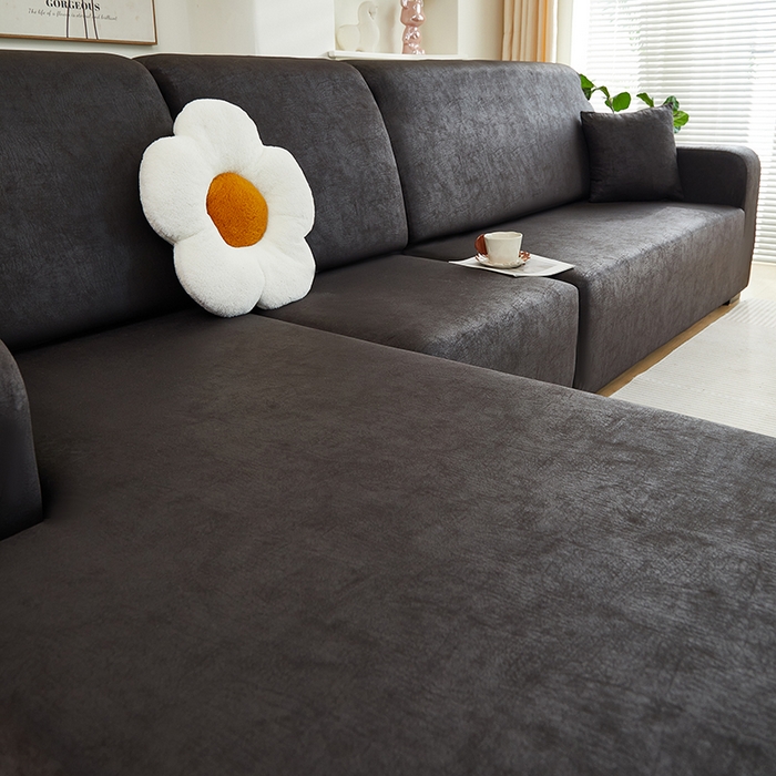 91家纺网 家纺一手货源 找家纺 2024新款防水皮革全包沙发套松紧款 黑色