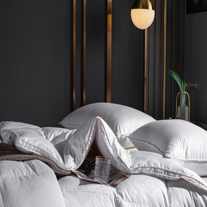 91家纺网 家纺一手货源 找家纺 （总）羽绒被壳木本提花自充绒被套半成品防钻毛高密内胆芯面料厂家批发