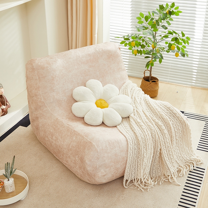 91家纺网 家纺一手货源 找家纺 2024新款防水皮革懒人沙发套 米驼色