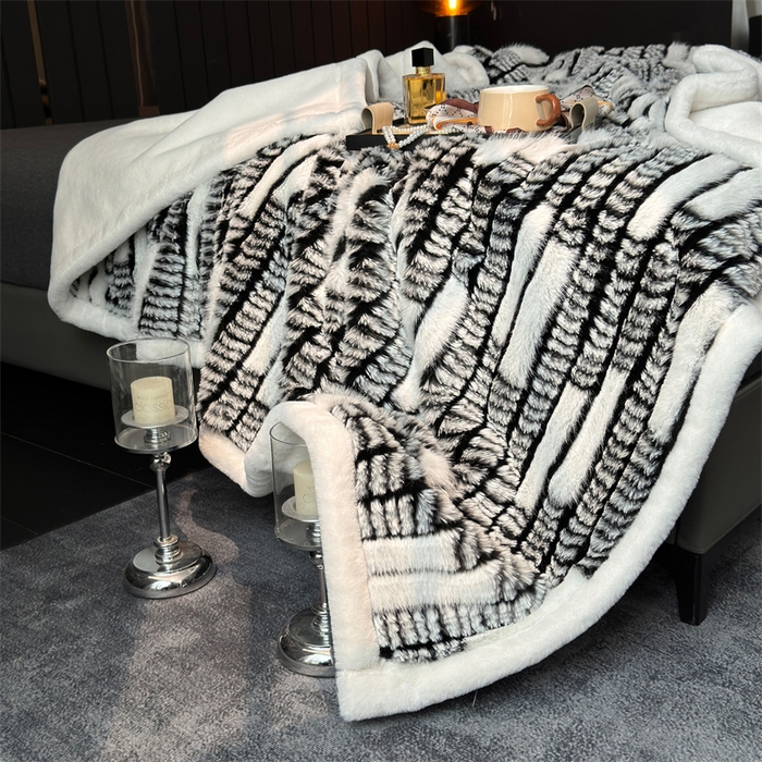 91家纺网 家纺一手货源 找家纺 凯轩毛毛毯毯子网销专供 2024新款仿皮草轻毛毛毯毯子-魅影系列 魅影