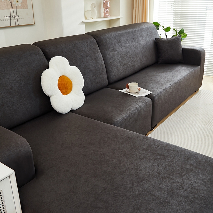 91家纺网 家纺一手货源 找家纺 2024新款防水皮革全包沙发套松紧款 黑色