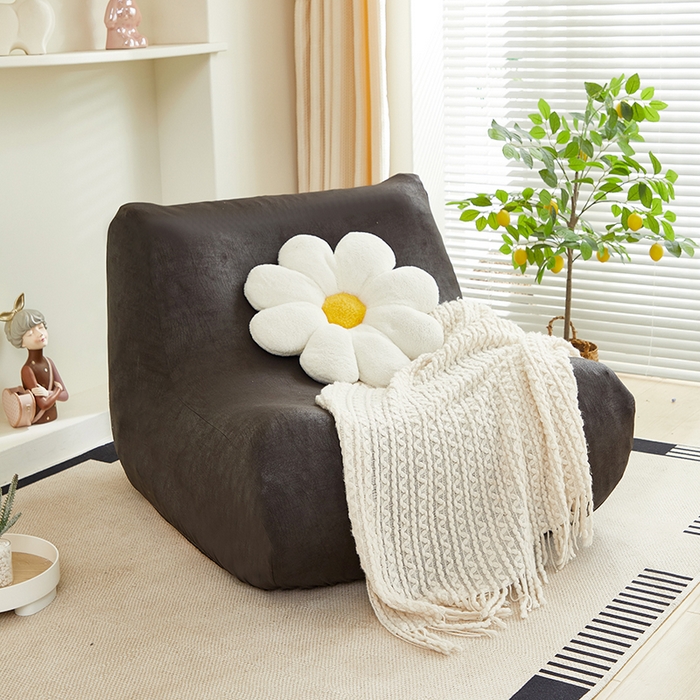 91家纺网 家纺一手货源 找家纺 2024新款防水皮革懒人沙发套 黑色