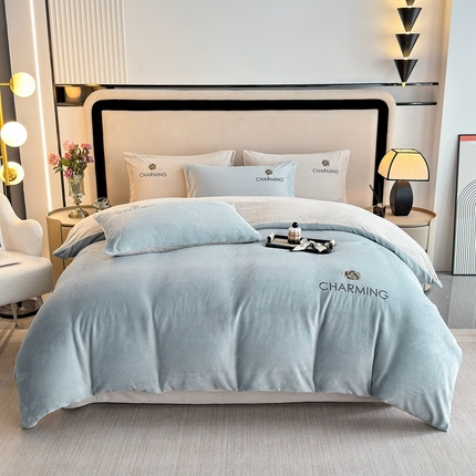 91家纺网 家纺一手货源 找家纺 （总）皇谱家纺 2024新款牛奶绒刺绣四件套