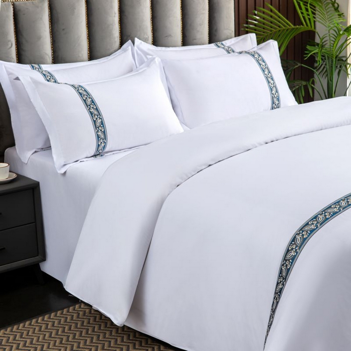 91家纺网 家纺一手货源 找家纺 三俏家纺 2024新款星级酒店100克平纹四件套 金叶兰-100克平纹