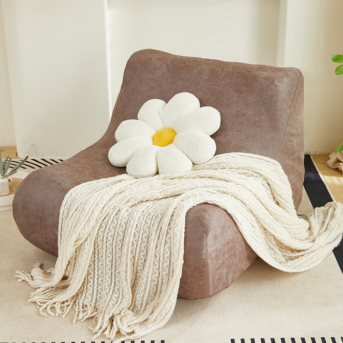 91家纺网 家纺一手货源 找家纺 2024新款防水皮革懒人沙发套 茶褐色