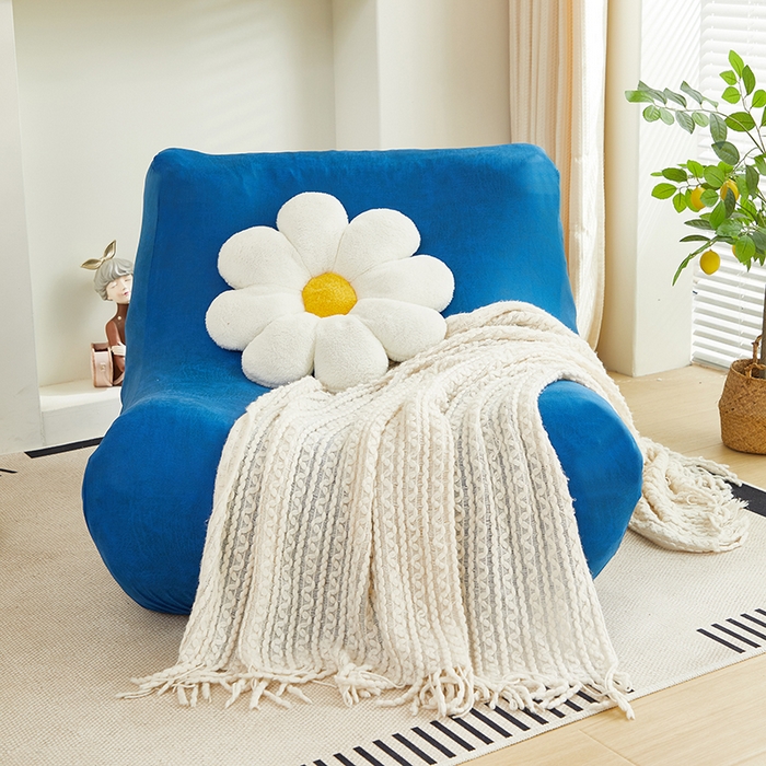 91家纺网 家纺一手货源 找家纺 2024新款防水皮革懒人沙发套 海蓝