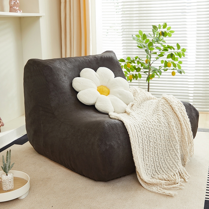 91家纺网 家纺一手货源 找家纺 2024新款防水皮革懒人沙发套 黑色