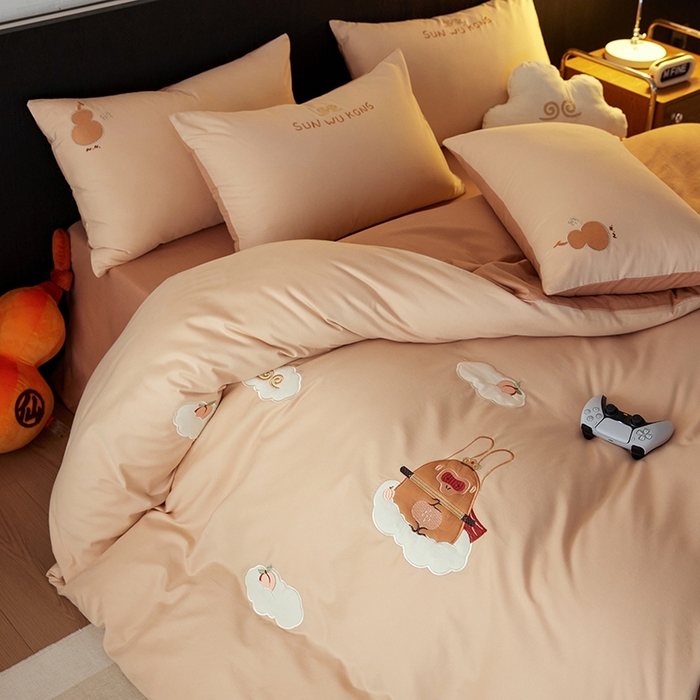 91家纺网 家纺一手货源 找家纺 （总）安莱生活 2024新款全棉100s磨毛贴布绣-熏悟空系列