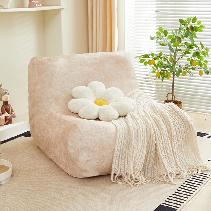 91家纺网 家纺一手货源 找家纺 2024新款防水皮革懒人沙发套 米驼色