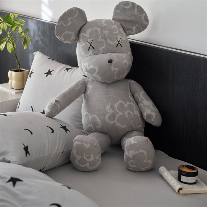 91家纺网 家纺一手货源 找家纺 安莱生活 2024秋冬新款小熊玩偶 小熊-浅灰