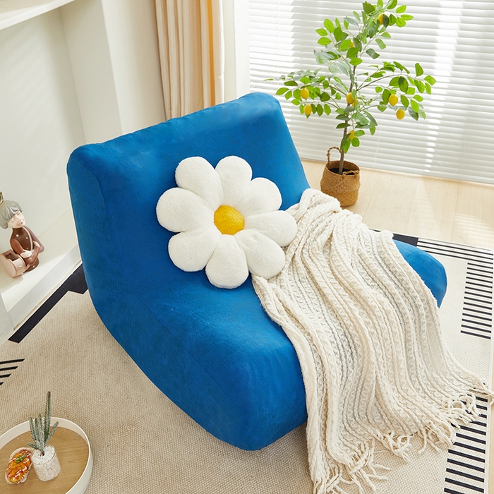 91家纺网 家纺一手货源 找家纺 2024新款防水皮革懒人沙发套 海蓝